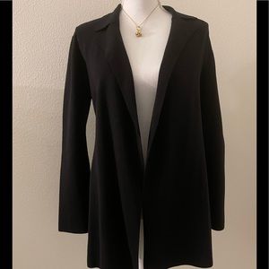 NEW black Collared v-neck tunic length cardigan coat